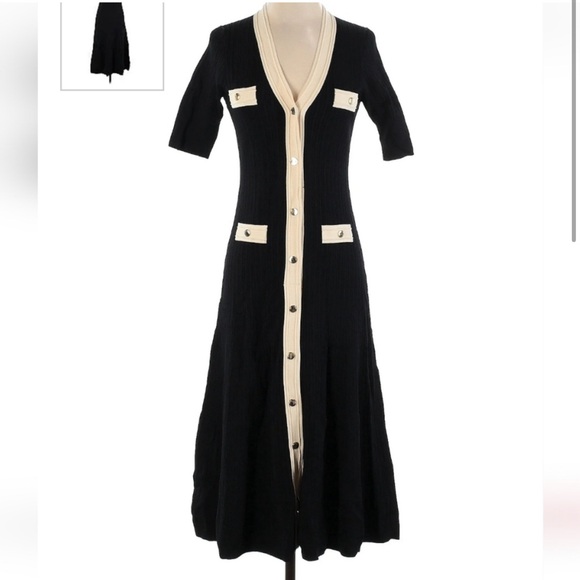 JCrew elbow sleeve button up sweater dress - Picture 2 of 3